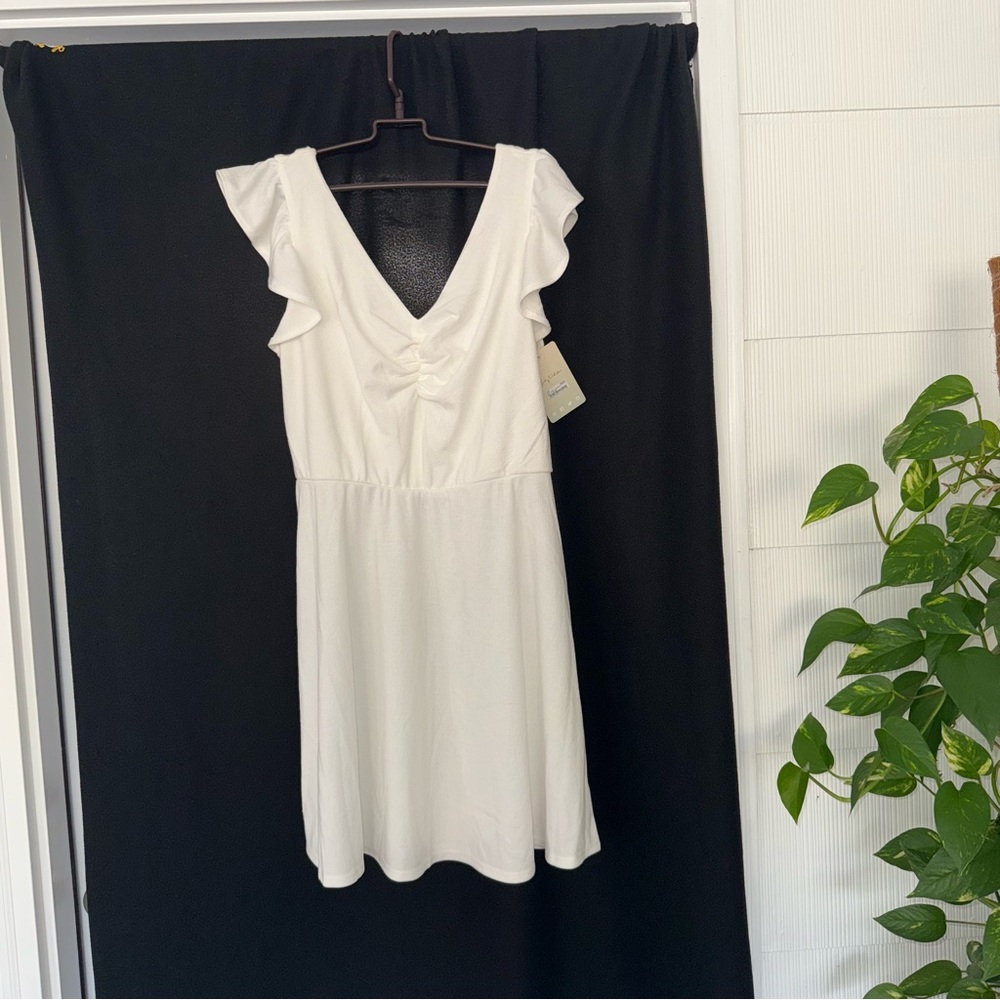 Elegant White Ruffle Dress